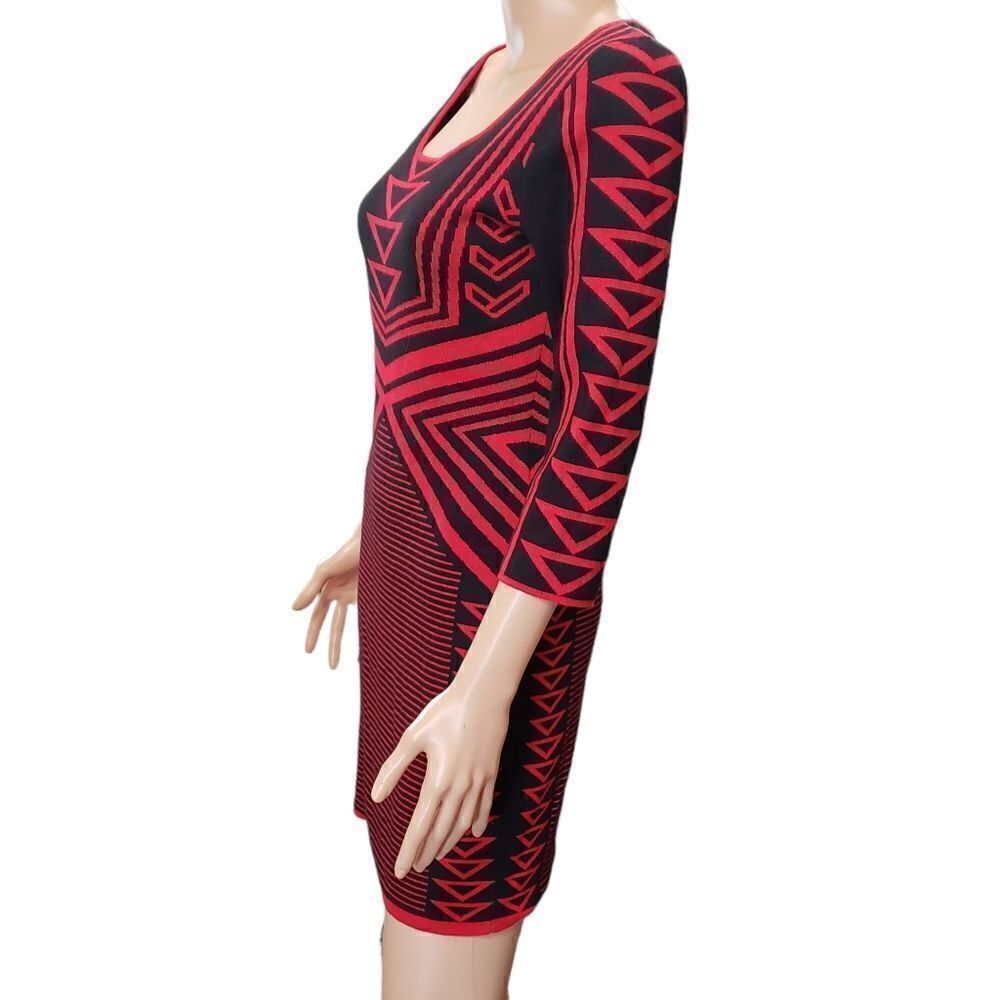 Derek Heart Red & Black Sweater Dress LARGE - Picture 2 of 16